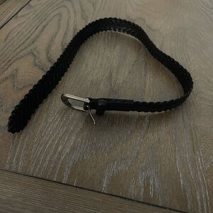 Black Braided Leather Men's Belt